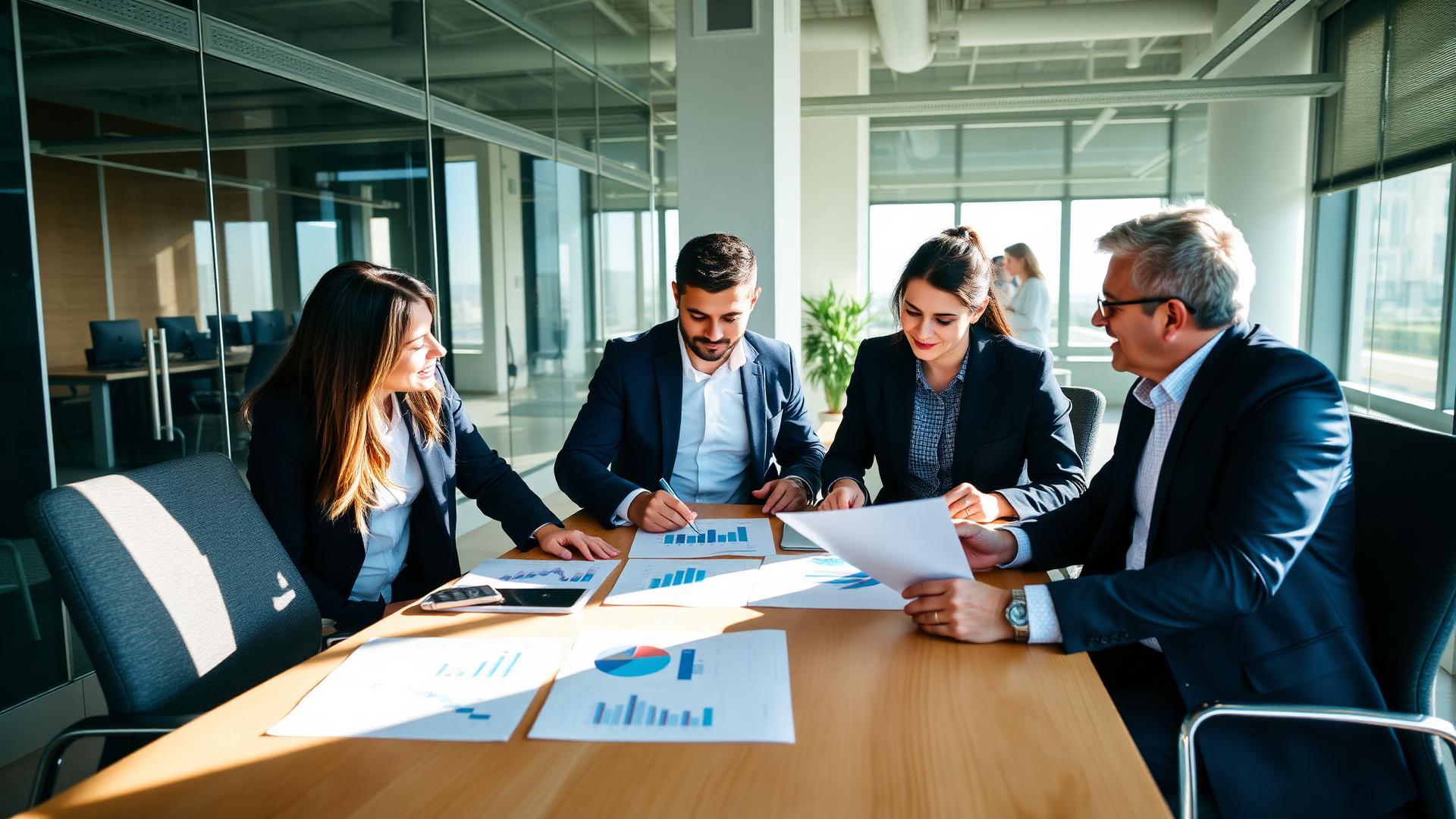 Equipe empresarial em reunião de planejamento estratégico